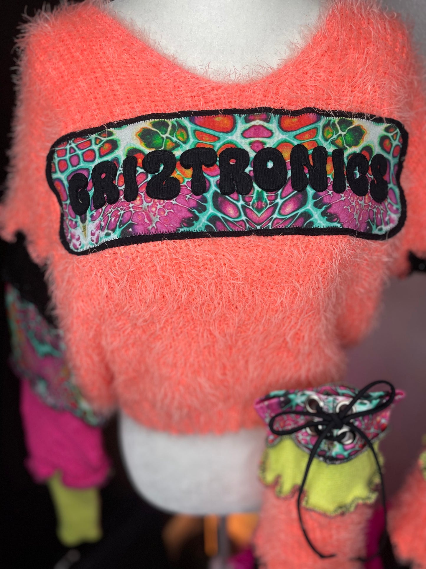 Fuzzy Peach Mushroom Griztronics Sweater and Leg Warmer Set