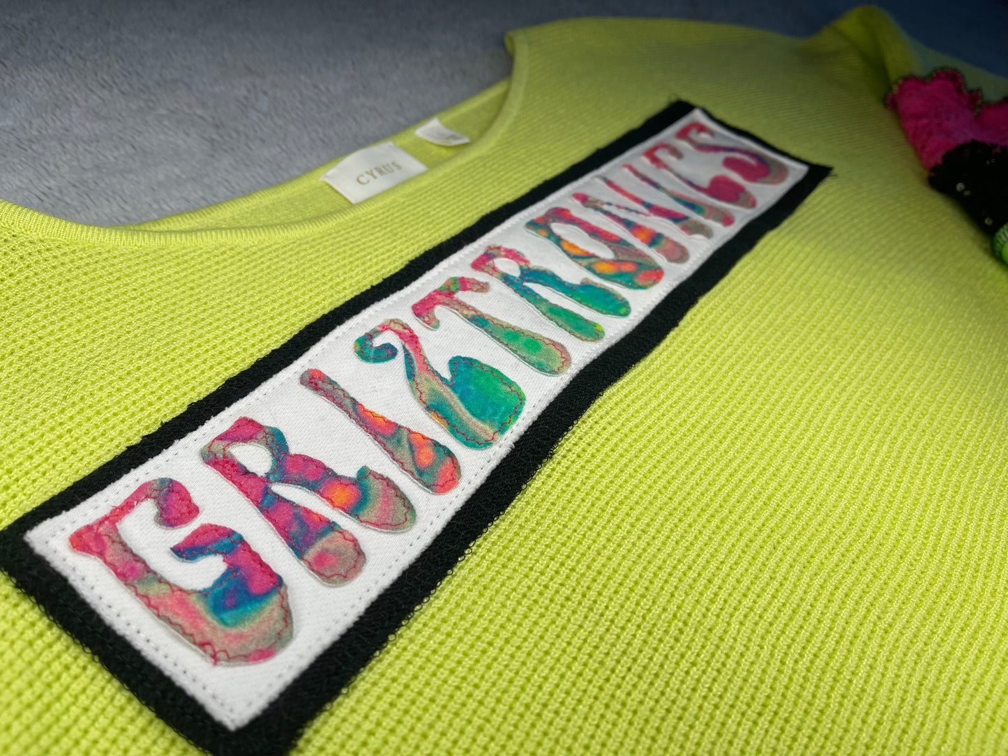 Neon Yellow Griztronics Mushroom Top With Leg Warmers Set