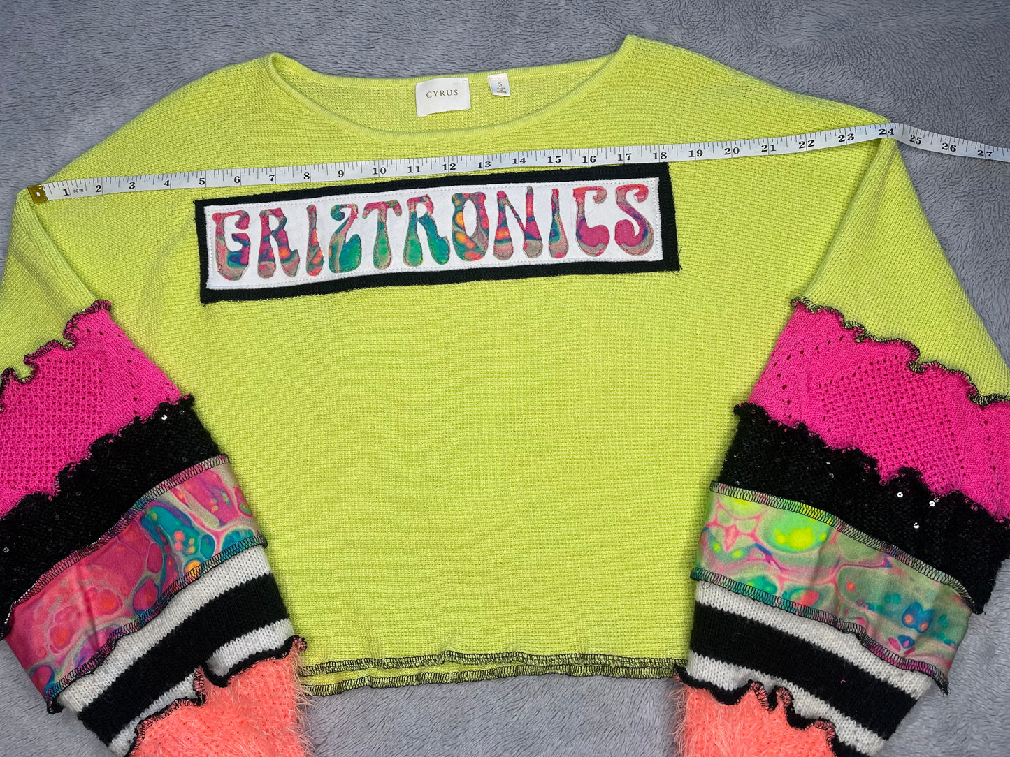 Neon Yellow Griztronics Mushroom Top With Leg Warmers Set