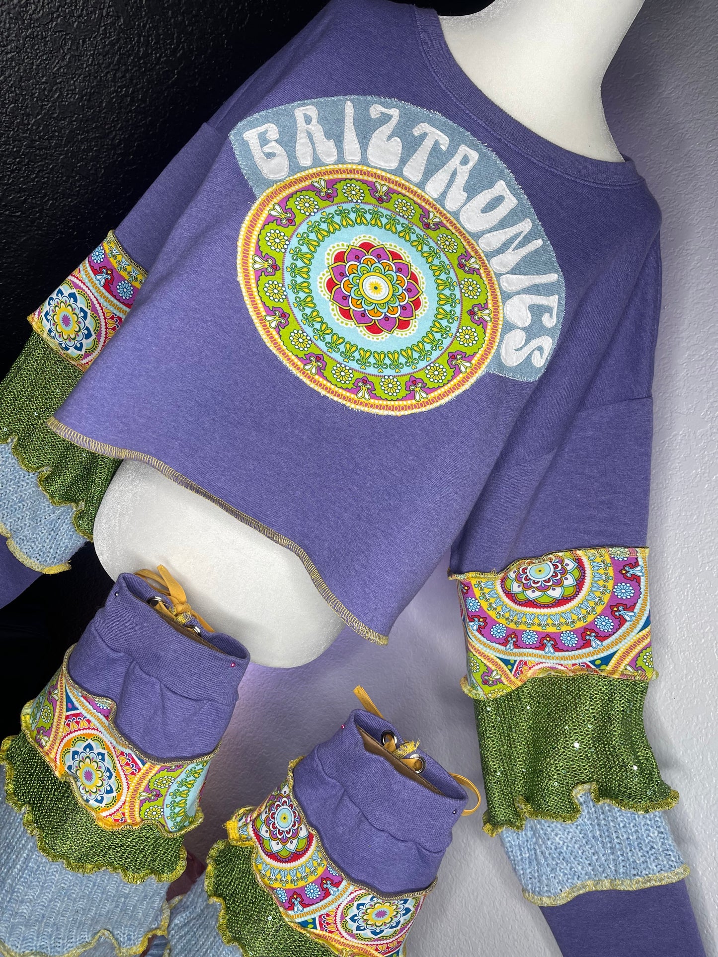 Cosmic Periwinkle Mandala Griztronics Sweater and Leg Warmer Set