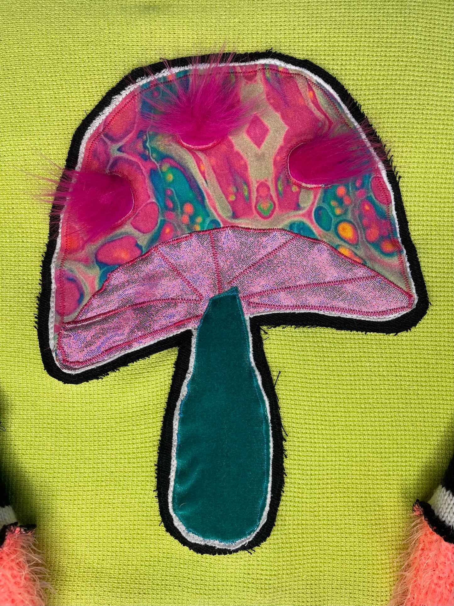 Neon Yellow Griztronics Mushroom Top With Leg Warmers Set