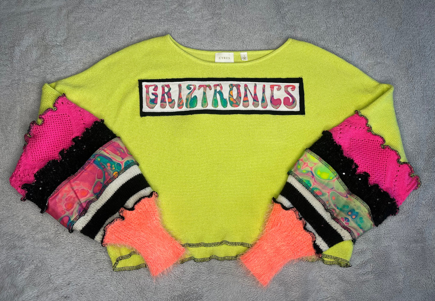 Neon Yellow Griztronics Mushroom Top With Leg Warmers Set